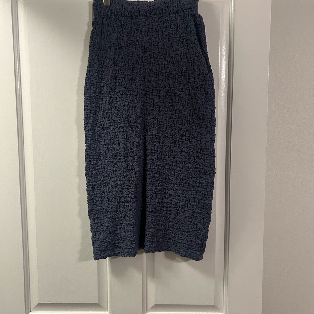 Vince Blue Textured Pencil Skirt